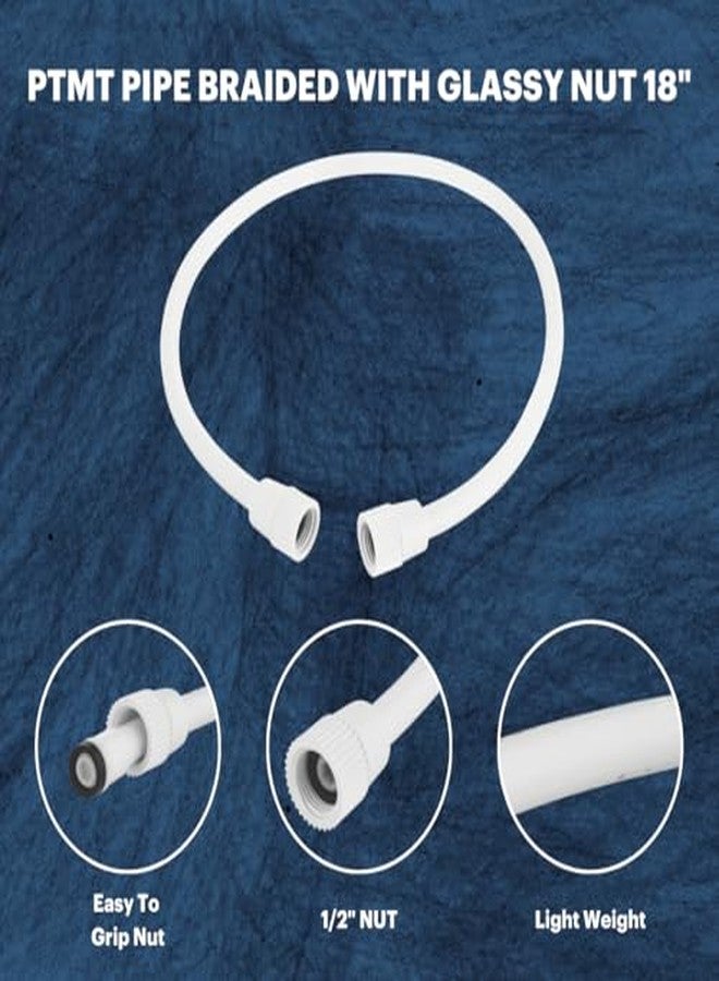 Johnson Bathrooms Johnson 4-Pack 18" PTMT Braided Pipe with Glassy Nut, Polytrimethylene Terephthalate, Star White, Corrosion-Resistant, Anti-Scaling, High-Temperature Resistant, Durable Plumbing Connection Solution - Image 3